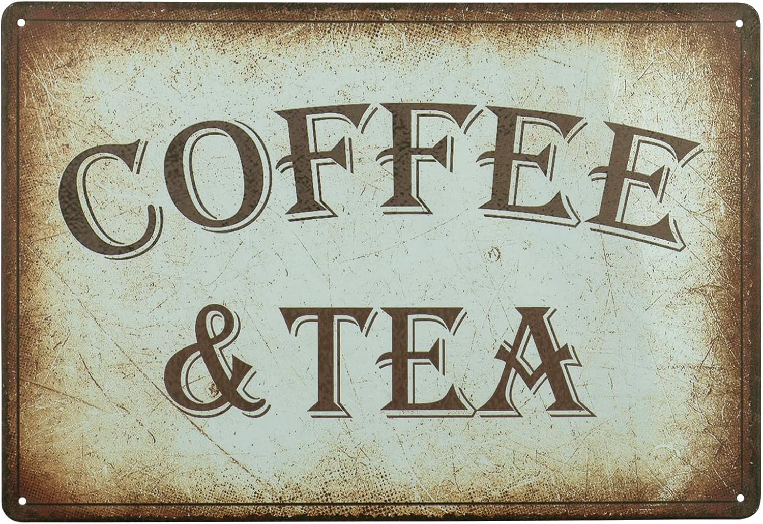 Coffee Tea Quotes - Targa in Latta Retrò per Caffè