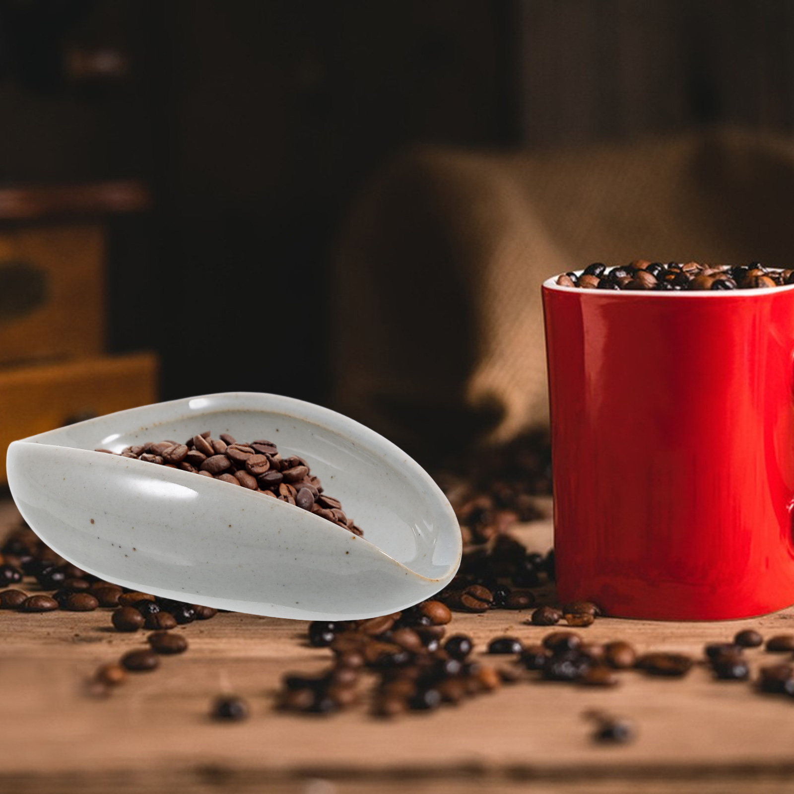 Coffee Tea And Bean Leaf - Vassoio in Ceramica per Chicchi di