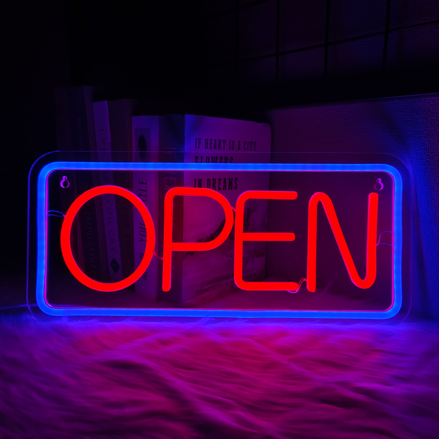Coffee Tea Neon Sign - Insegna al neon aperta, lampada aziendale