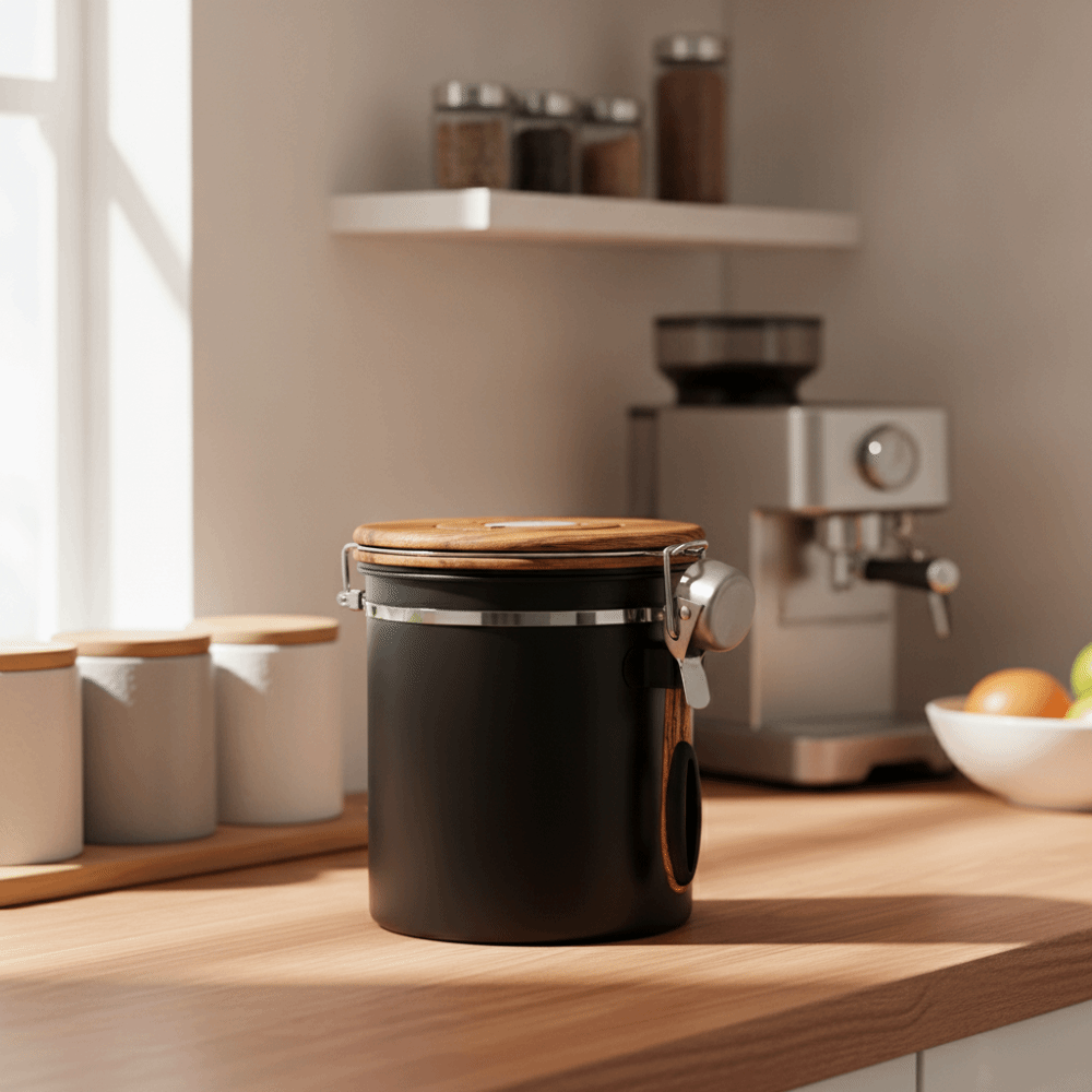 Coffee Tea And Bean Leaf - Contenitore per Caffè in Acciaio Inox