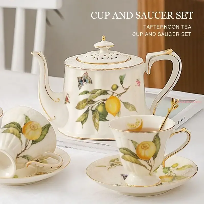 Espresso Cup Saucer - Tazza di limone teiera tazze da
