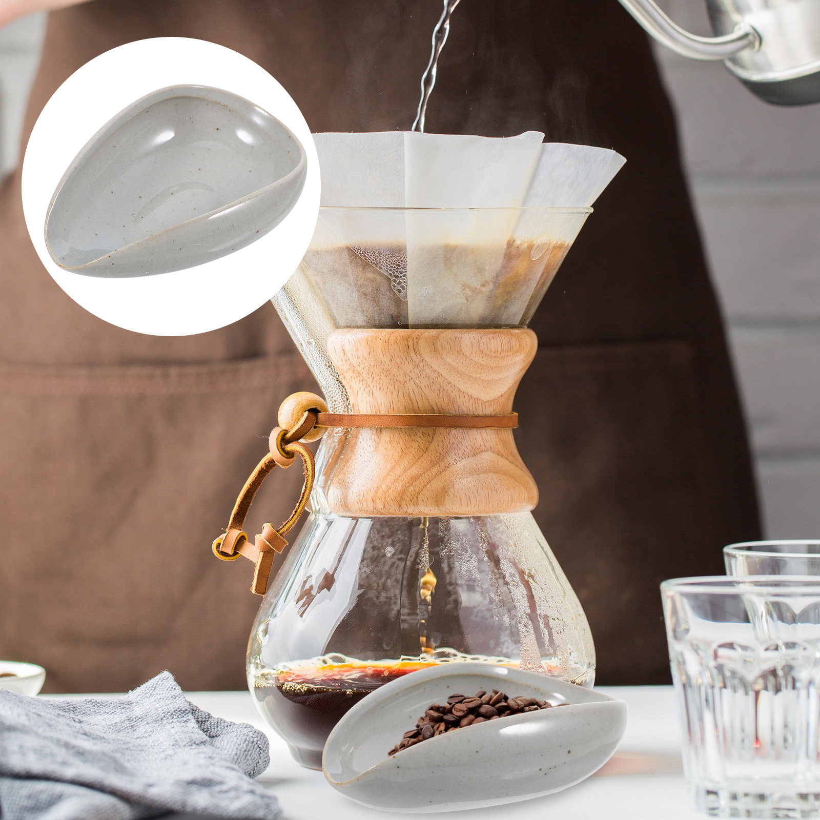Coffee Tea And Bean Leaf - Vassoio Dosatore in Ceramica Premium per