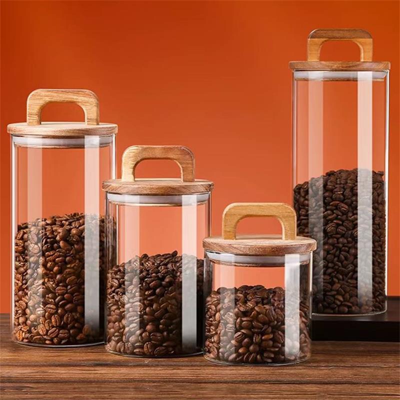 Coffee Tea Sugar Canister Set - Barattolo di vetro trasparente con coperchio