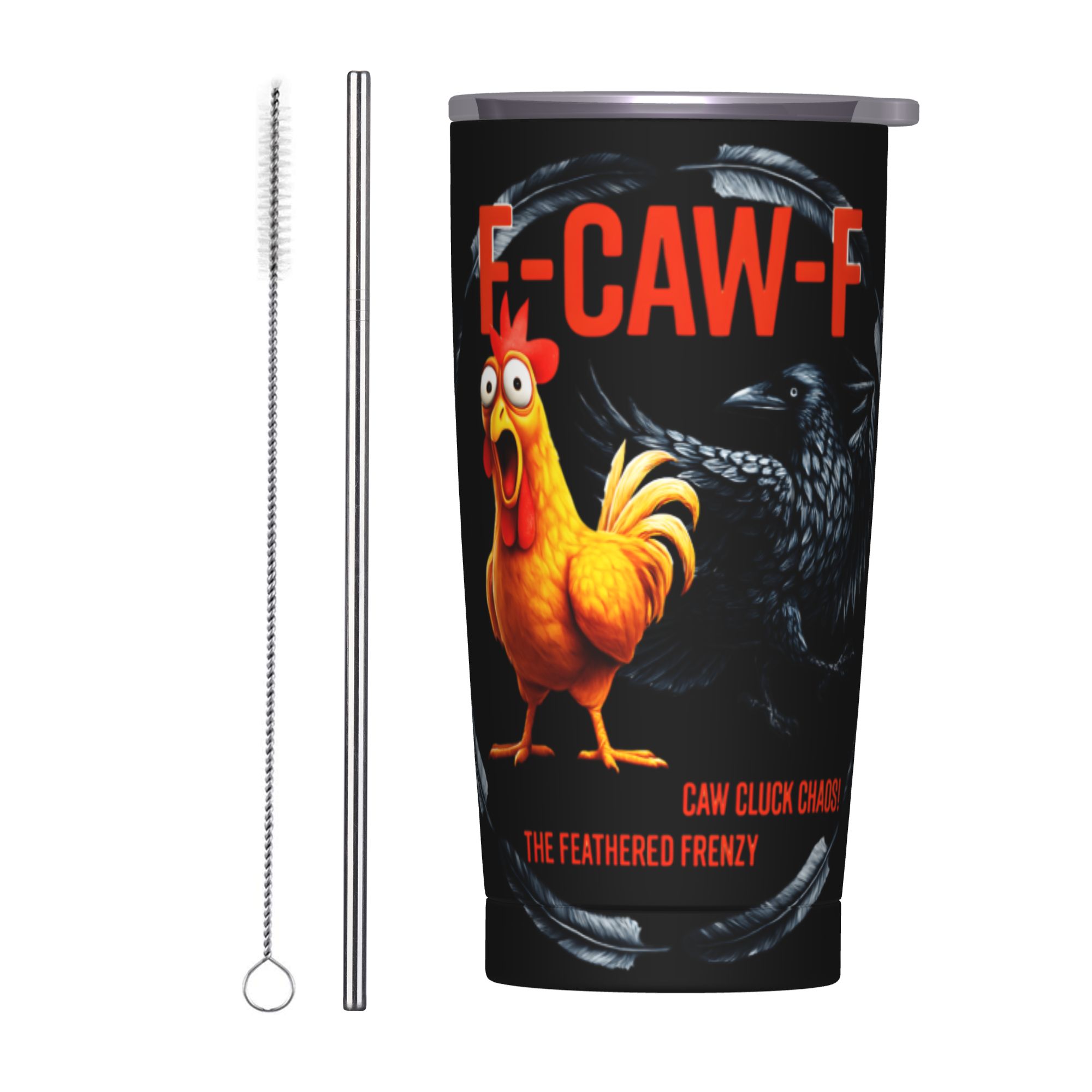 Double Wall Mug - Tumbler Isolato FCAWF con Cannucce e