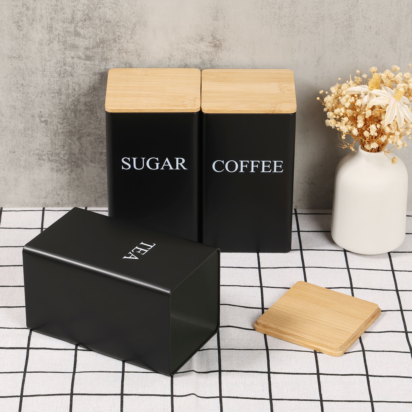 Coffee Tea Sugar Canister Set - Barattolo di stoccaggio dei chicchi di