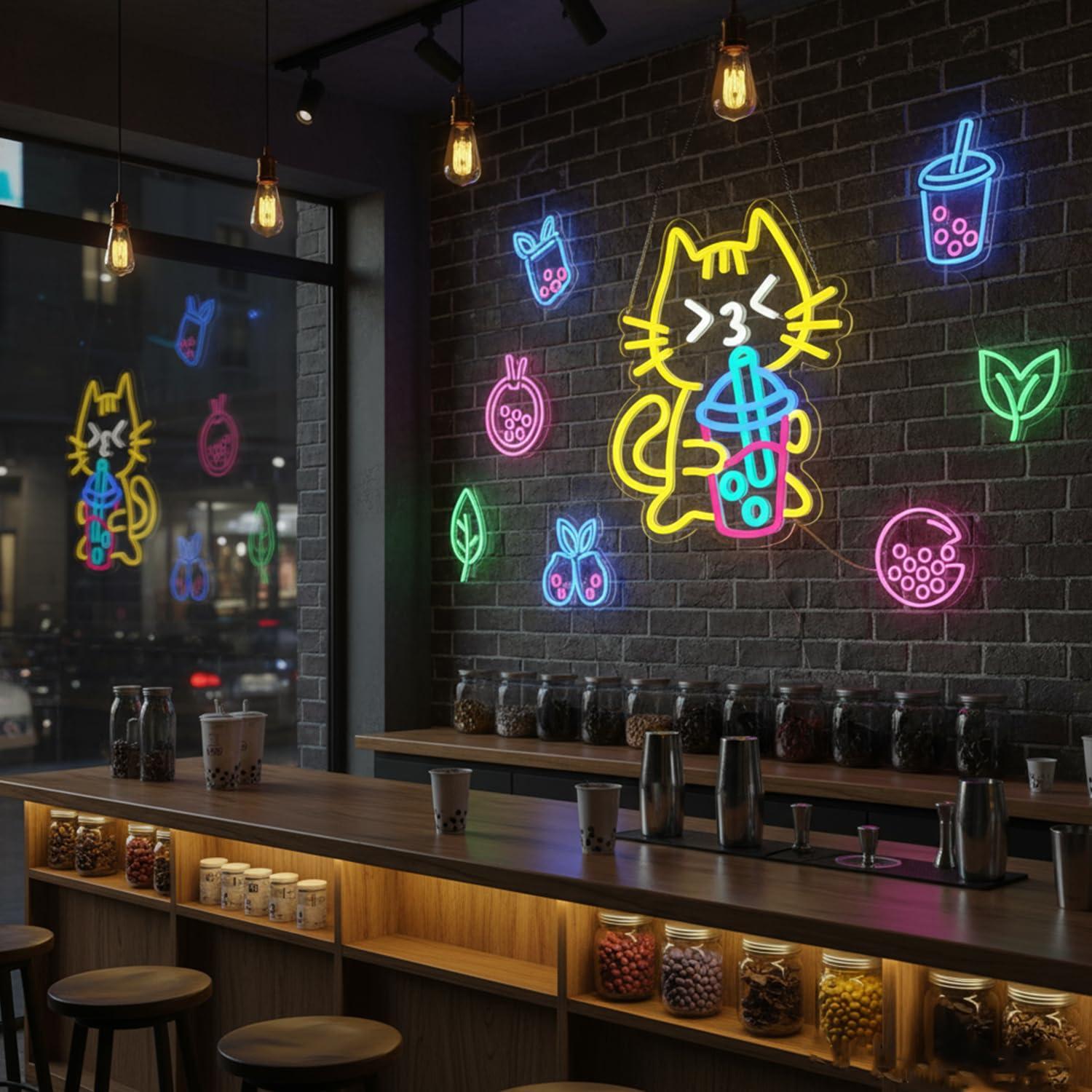 Insegna al Neon a Forma di Gat - Coffee Tea Neon Sign recensione e prezzo