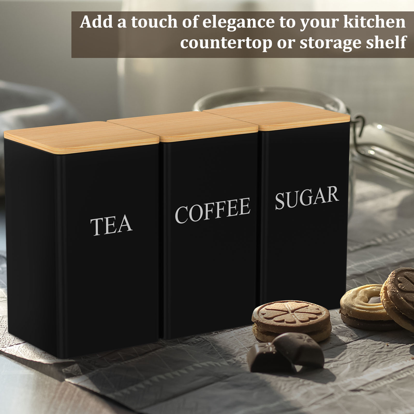 Barattolo di stoccaggio dei ch - Coffee Tea Sugar Canister Set recensione e prezzo
